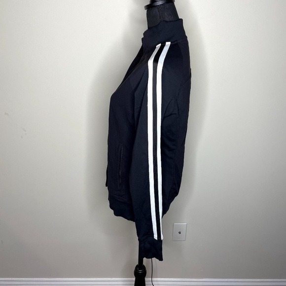 Athleta Black Full Zipper Stripe Sleeve Jacket S - Picture 2 of 6